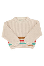 Piupiuchick knitted sweater | ecru w/ multicolor stripes
