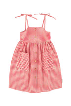 Piupiuchick long dress | red & ecru checkered