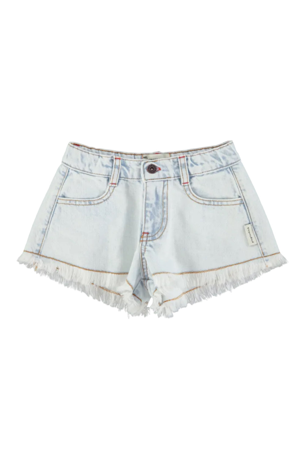 Piupiuchick shorts w/ fringes | washed light blue denim