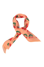 Piupiuchick silky bandana | coral w/ cherries allover
