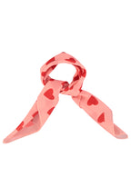 Piupiuchick silky bandana | pink w/ red hearts allover