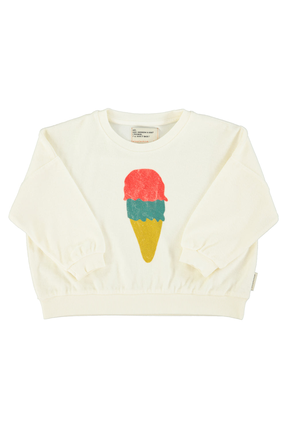 Piupiuchick sweatshirt | ecru w/ ice cream print