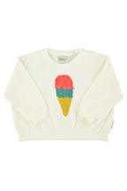 Piupiuchick sweatshirt | ecru w/ ice cream print