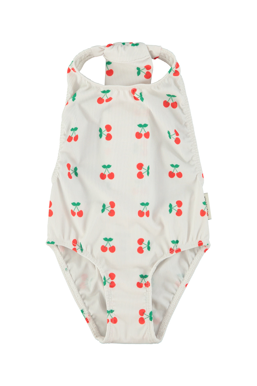 Piupiuchick swimsuit w/ back bow | ecru w/ cherries