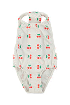 Piupiuchick swimsuit w/ back bow | ecru w/ cherries