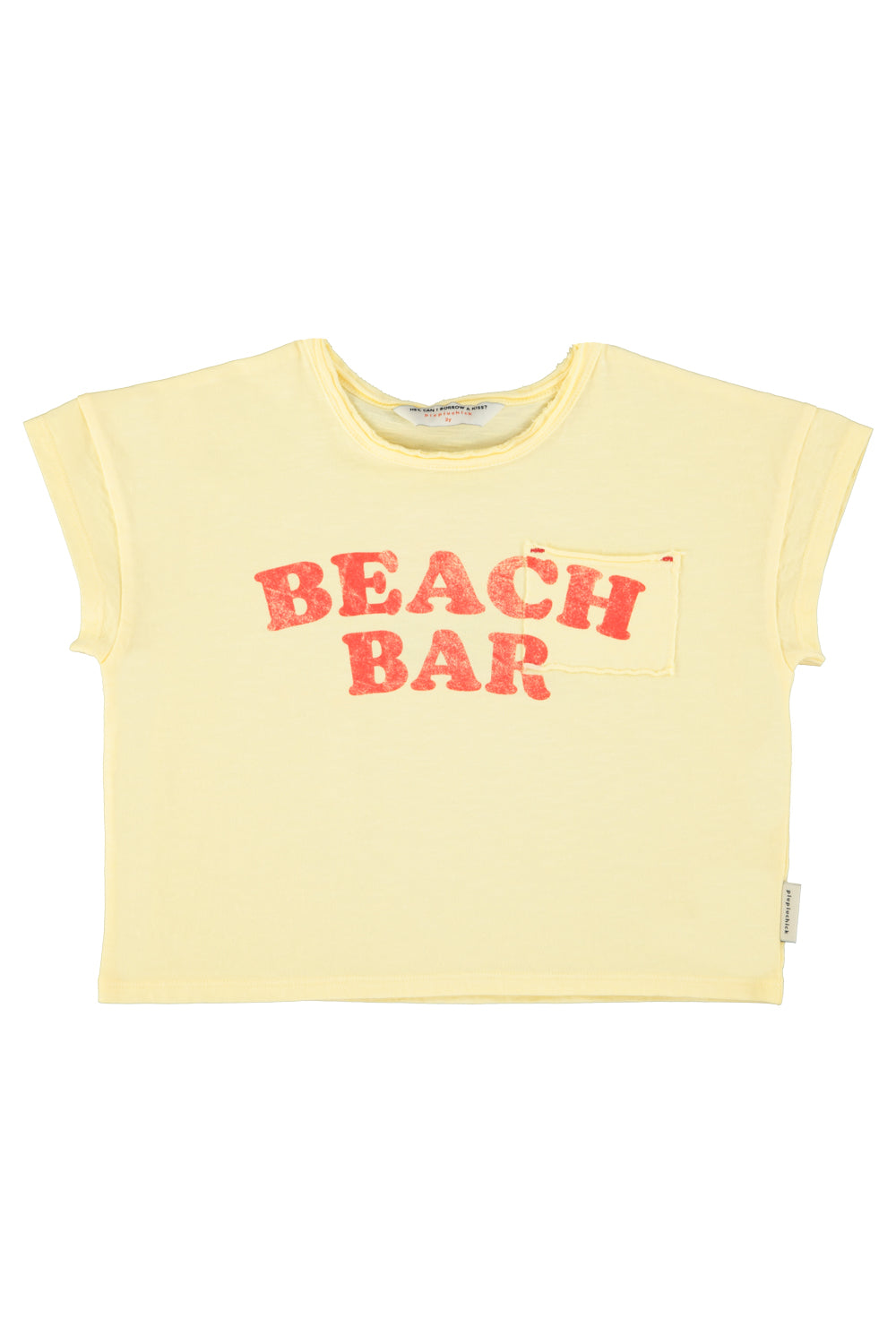 Piupiuchick t'shirt | light yellow w/ "beach bar" print