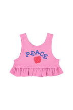 Piupiuchick top | pink w/ "peace" print