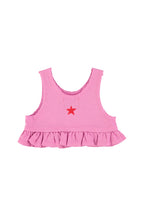 Piupiuchick top | pink w/ "peace" print