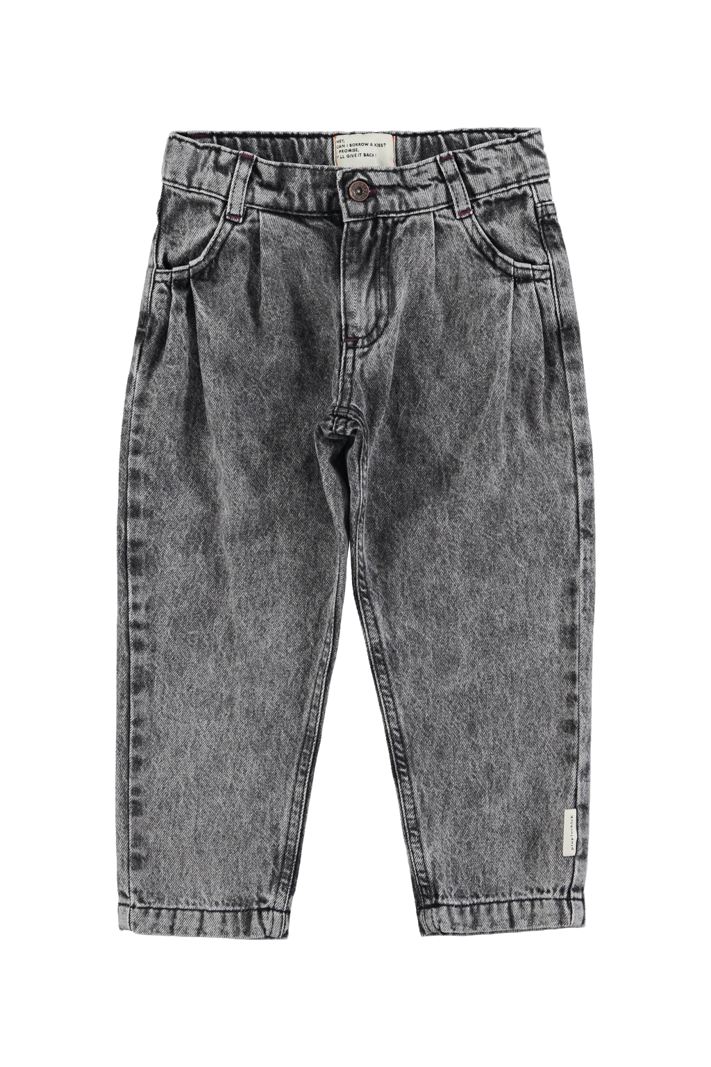 Piupiuchick mom fit trousers | washed black denim