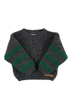 Piupiuchick knitted sweater | grey & green stripes