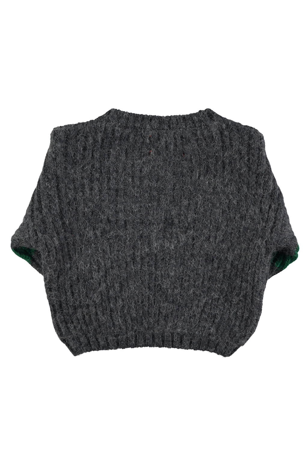 Piupiuchick knitted sweater | grey & green stripes