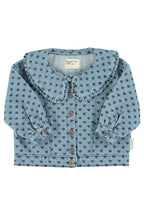 Piupiuchick jacket | washed blue denim w/ black hearts