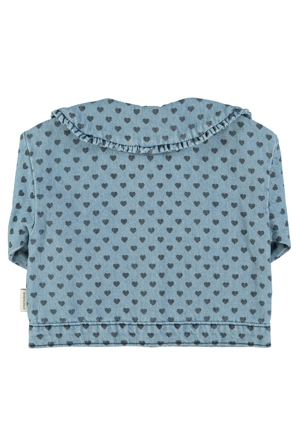 Piupiuchick jacket | washed blue denim w/ black hearts