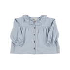 Piupiuchick Peter pan collar blouse | light blue chambray