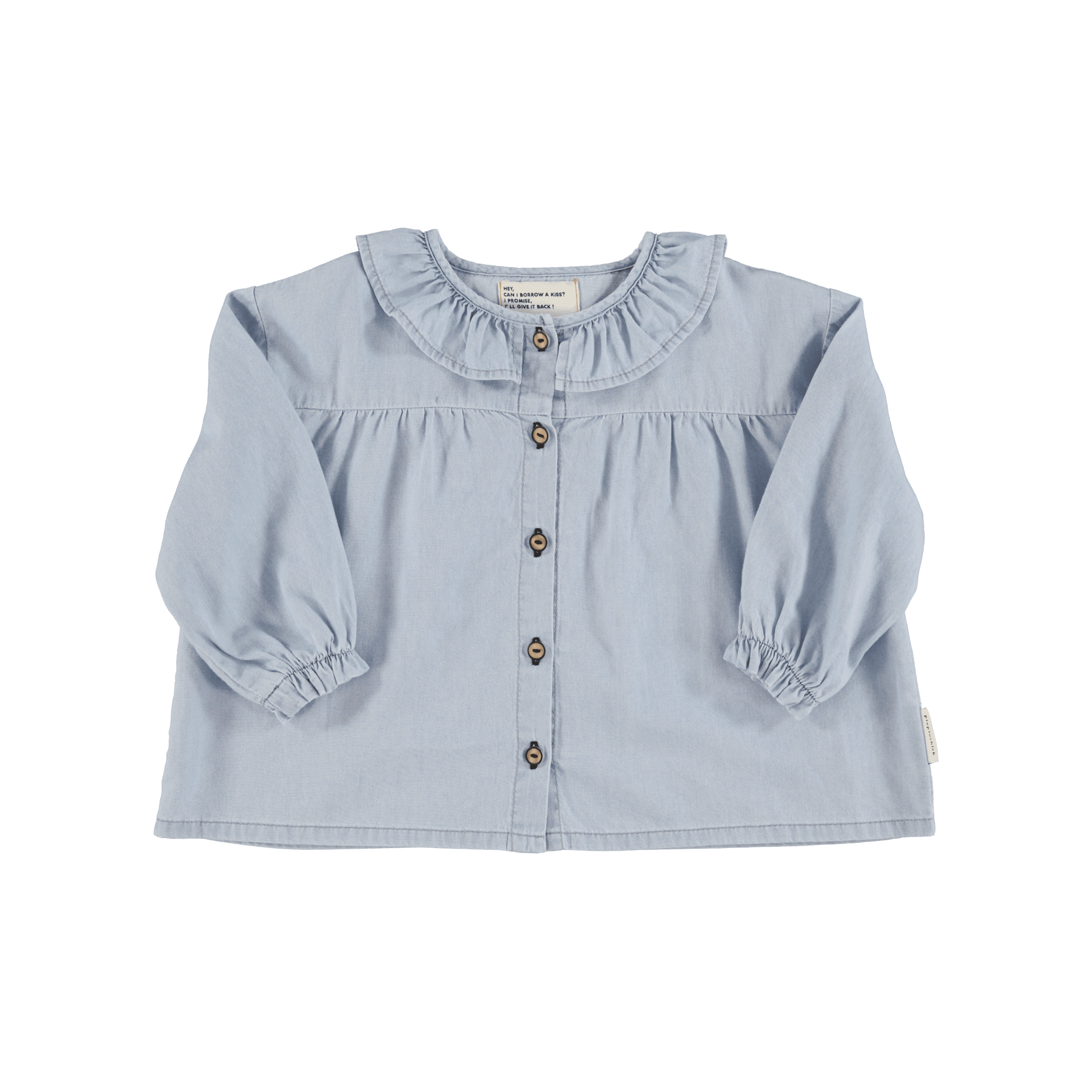 Piupiuchick Peter pan collar blouse | light blue chambray