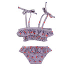 Piupiuchick bikini | purple & white checkered w/ cherries