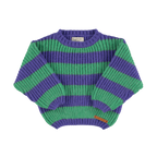 Piupiuchick knitted sweater | green & purple stripes