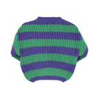 Piupiuchick knitted sweater | green & purple stripes