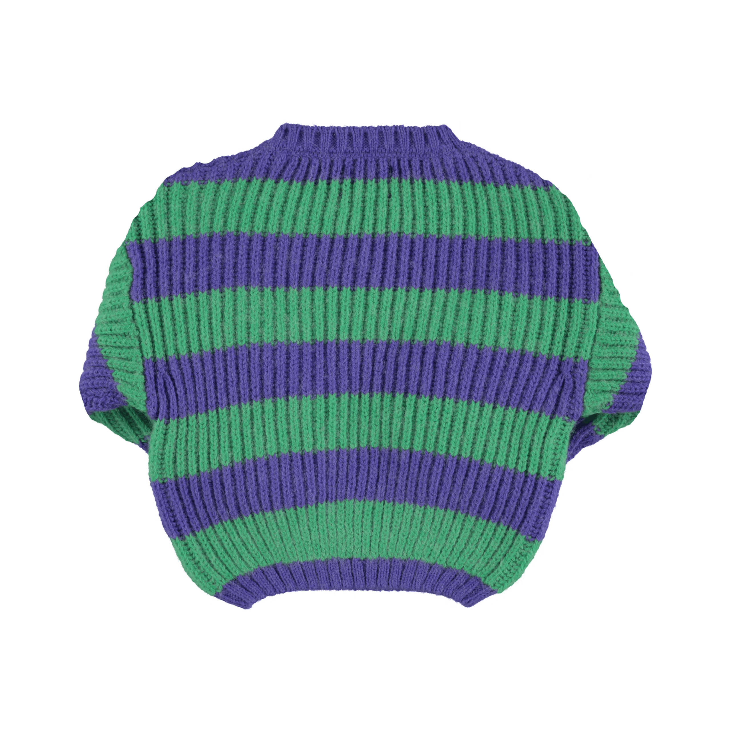 Piupiuchick knitted sweater | green & purple stripes