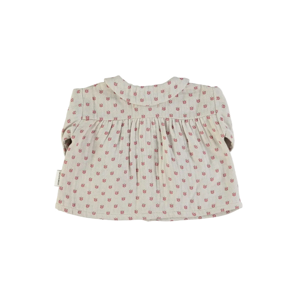 Piupiuchick peter pan collar blouse | taupe little flowers