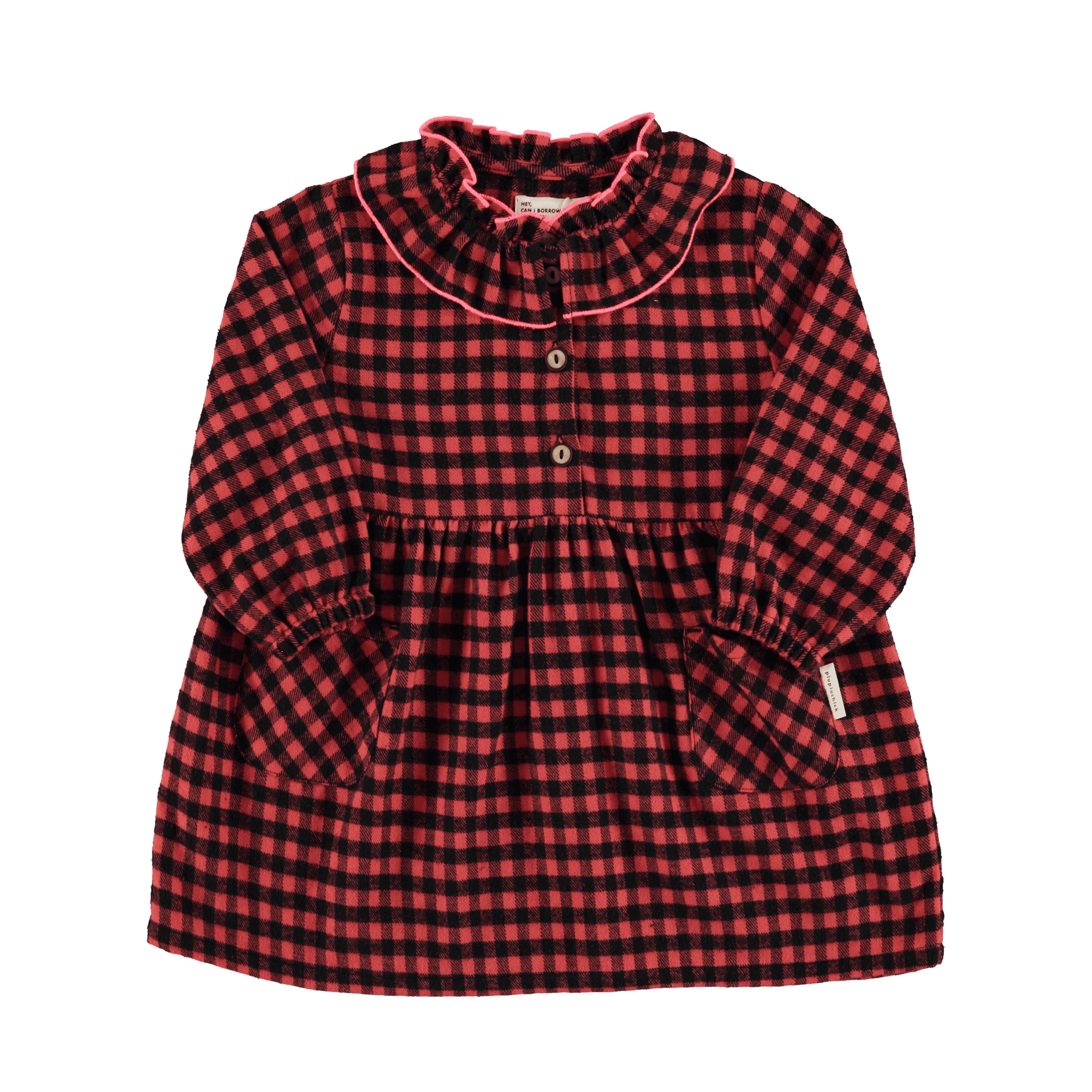 Piupiuchick short dress | red & black vichy