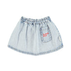 Piupiuchick short skirt | washed blue denim