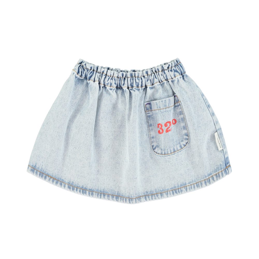 Piupiuchick short skirt | washed blue denim
