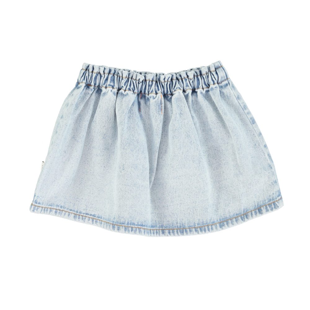 Piupiuchick short skirt | washed blue denim