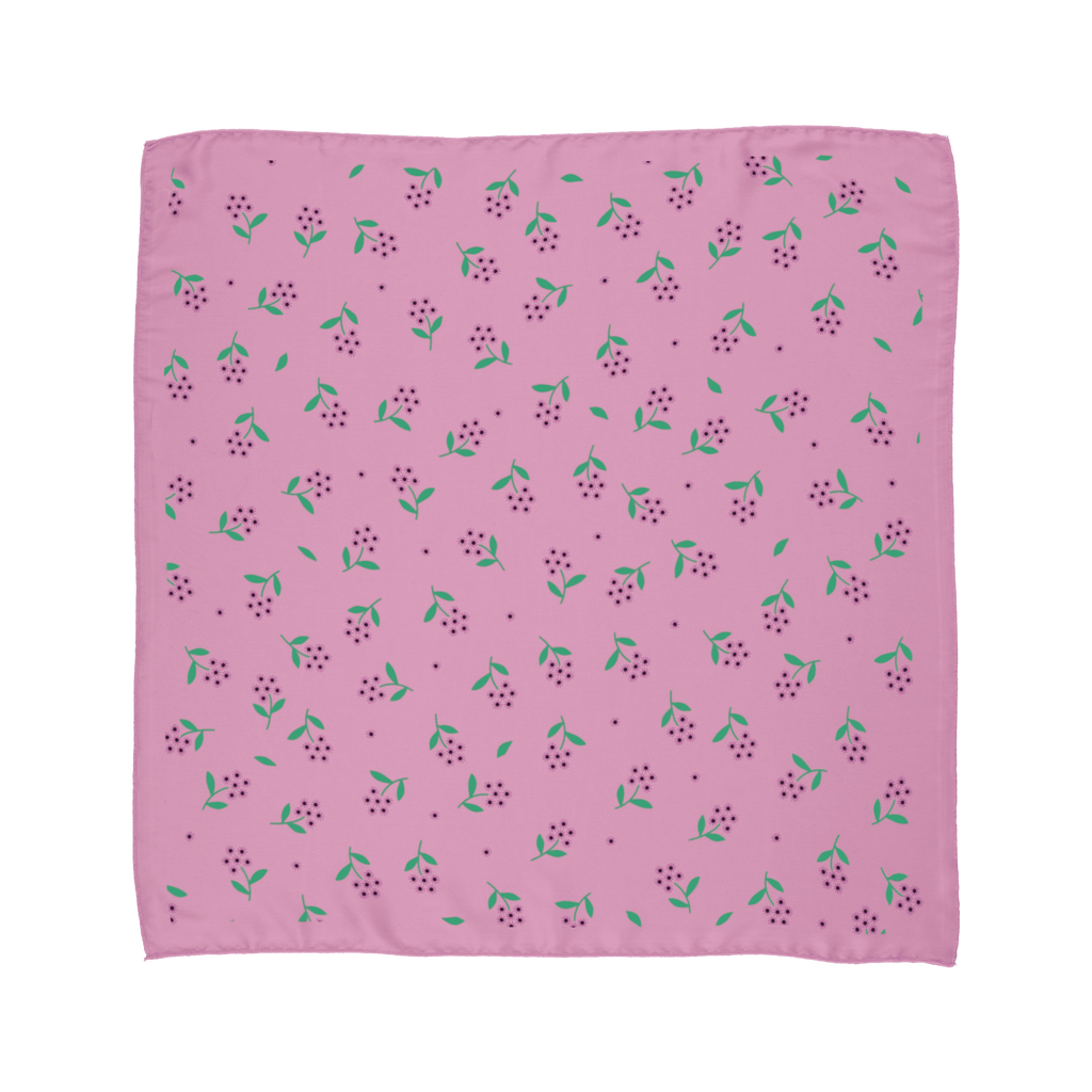 Piupiuchick silky bandana | pink w/ flowers allover