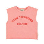Piupiuchick sleeveless t´shirt | pink w/ "camp tapawingo" print