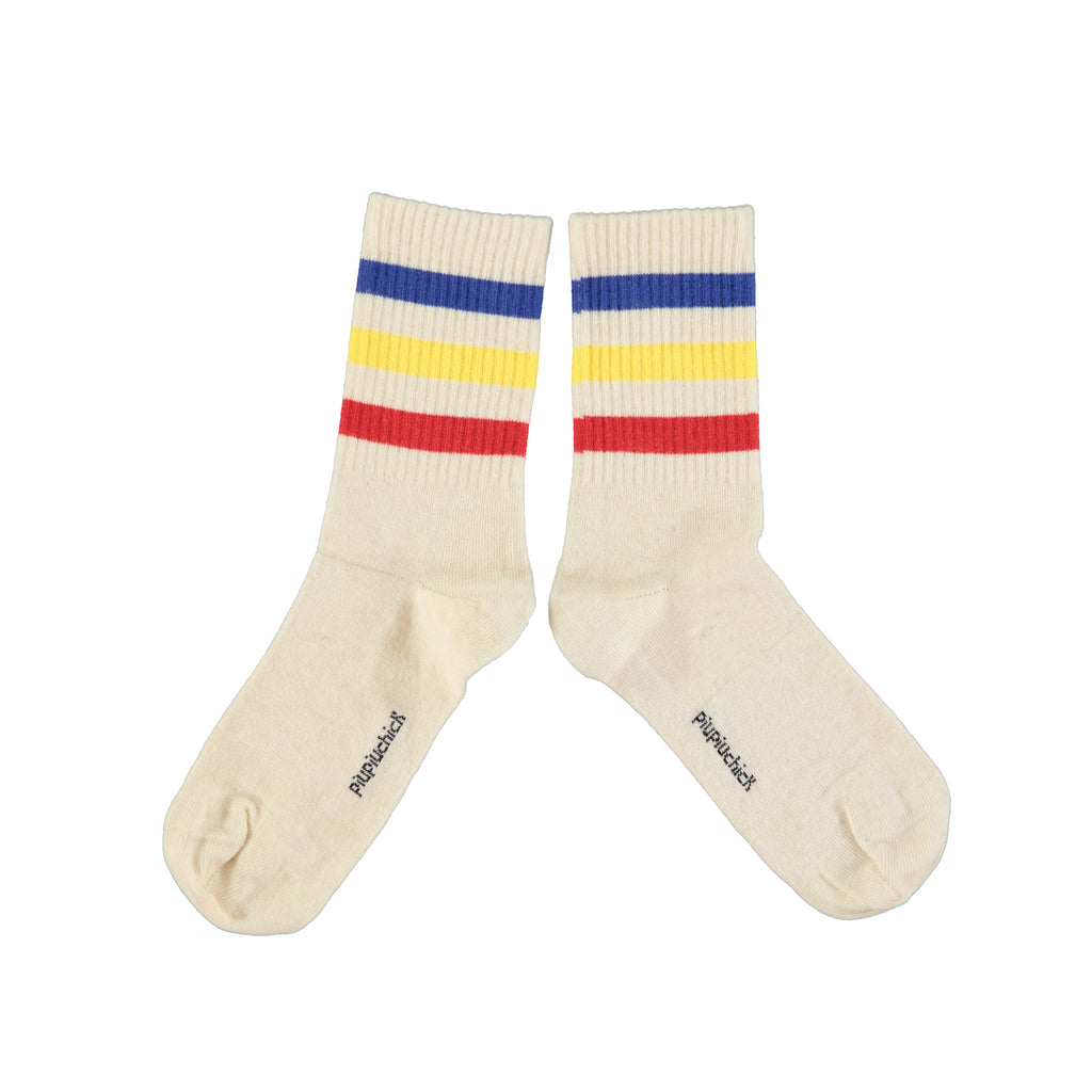 Piupiuchick socks | ecru w/ multicolor stripe