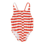 Piupiuchick striped swimsuit | red & ecru stripes