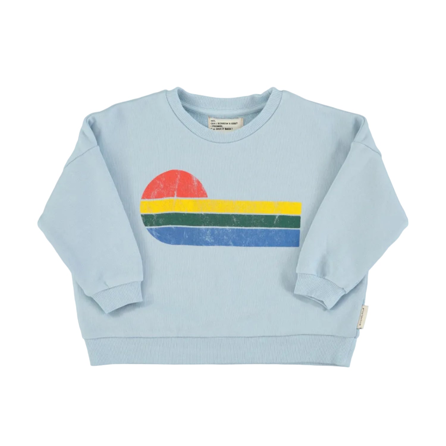 Piupiuchick sweatshirt | light blue w/ multicolor wave print