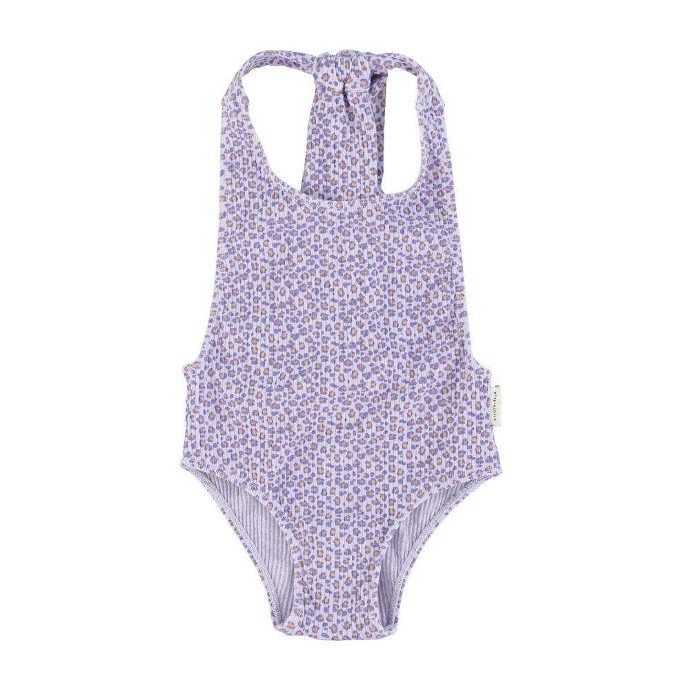 Piupiuchick swimsuit w/ back bow | lavender w/ animal print