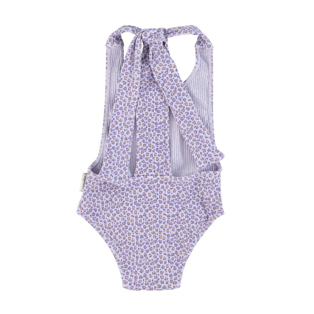Piupiuchick swimsuit w/ back bow | lavender w/ animal print