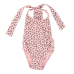 Piupiuchick swimsuit w/ back bow | light pink w/ animal print