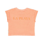 Piupiuchick t´shirt | coral w/ "la playa" print