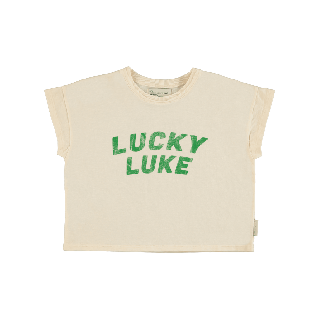 Piupiuchick t'shirt | ecru w/ "lucky luke" print