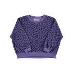 Piupiuchick terry cotton sweatshirt | purple w/ animal print