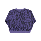 Piupiuchick terry cotton sweatshirt | purple w/ animal print