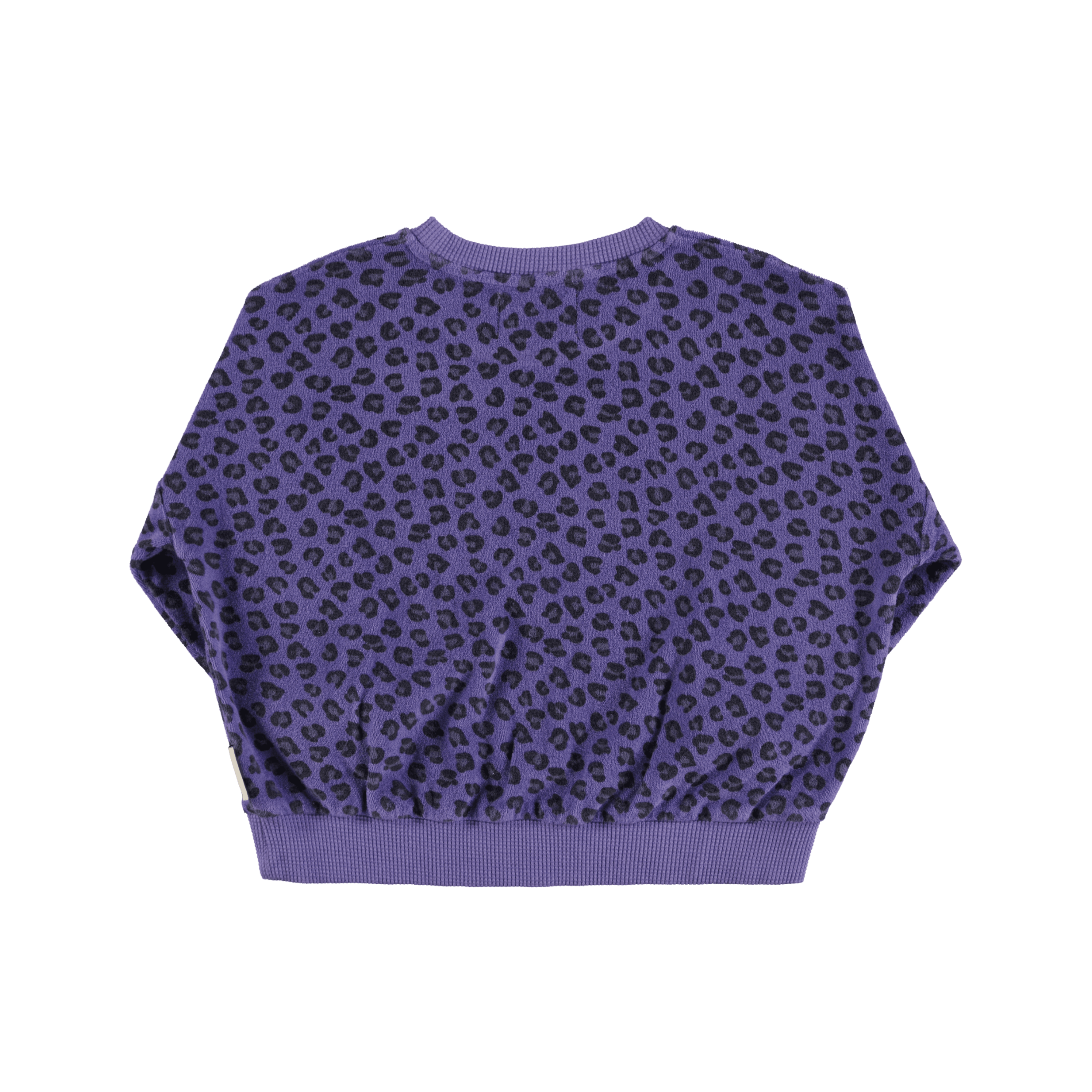 Piupiuchick terry cotton sweatshirt | purple w/ animal print