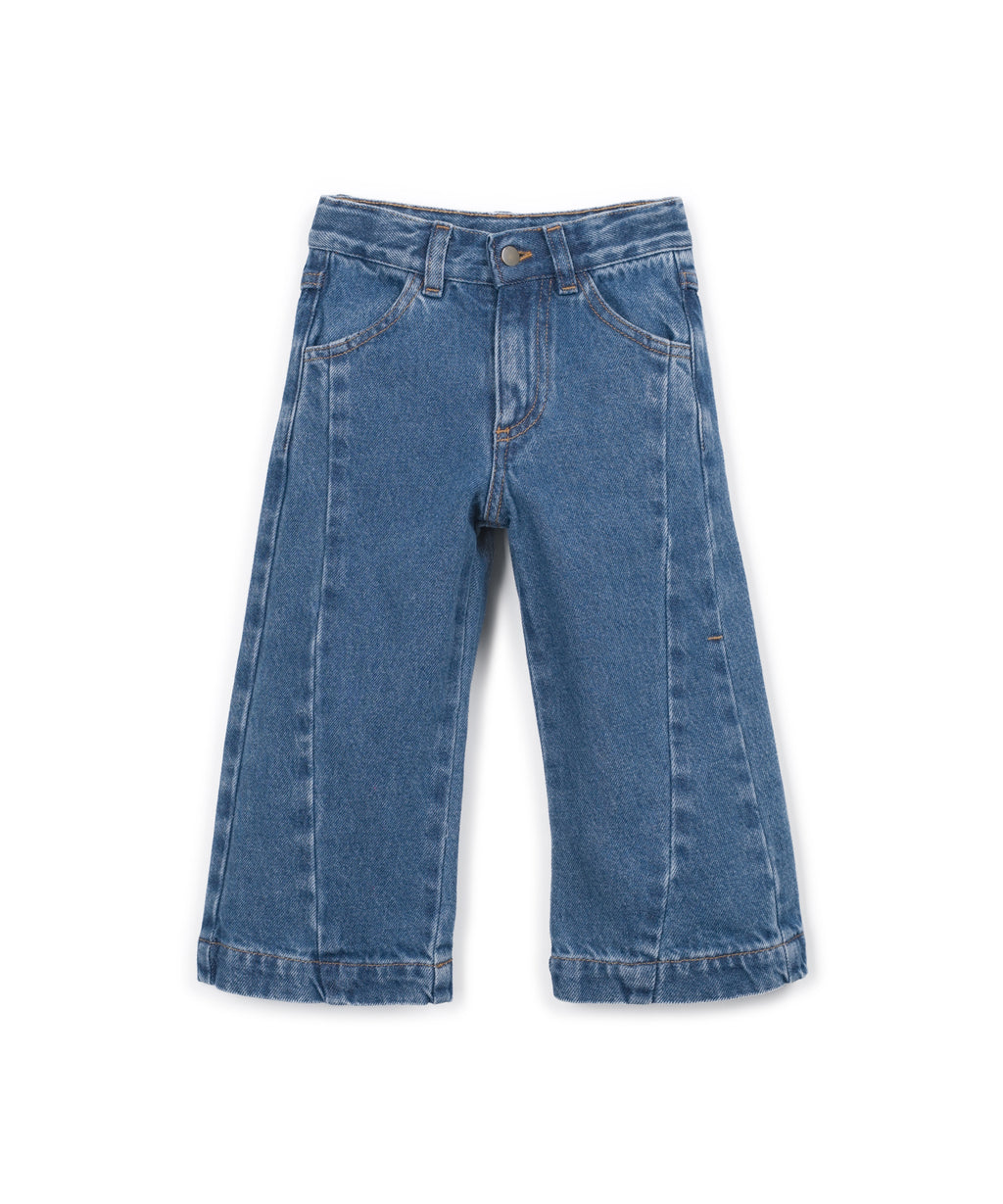 Play Up wide leg denim pants | blue denim