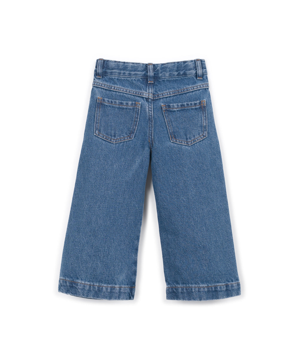 Play Up wide leg denim pants | blue denim