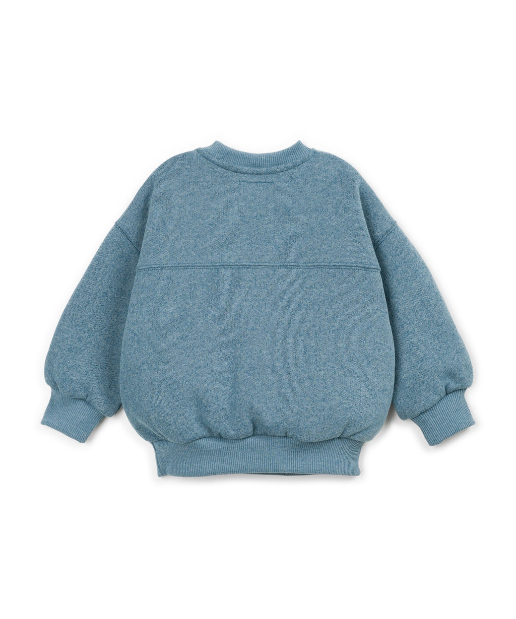Play Up fleece sweater | cyanotype