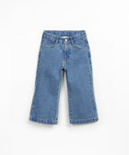 Play up wide-leg denim trousers | denim