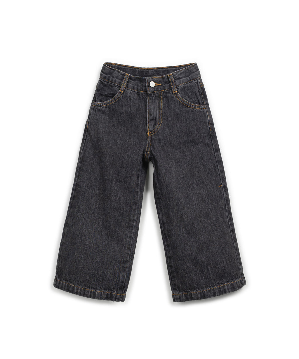 Play up wide denim trousers | grafite