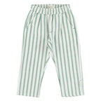 Piupiuchick unisex trousers | white w/ large green stripes