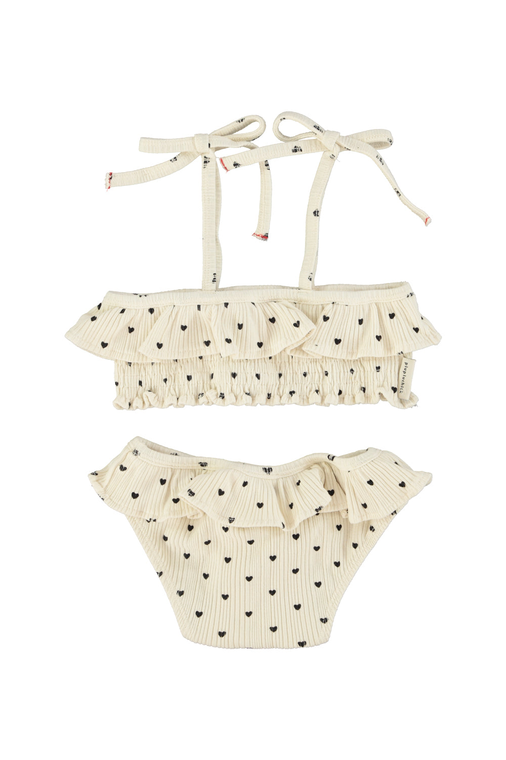 Piupiuchick bikini | ecru w/ black hearts