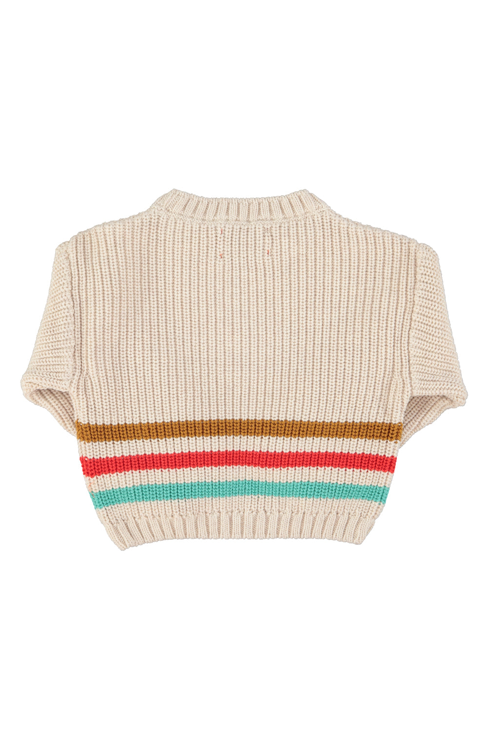 Piupiuchick knitted sweater | ecru w/ multicolor stripes