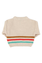Piupiuchick knitted sweater | ecru w/ multicolor stripes